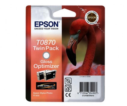 2 Tinteiros Originais, Epson T0870 Otimizador de Gloss 11.4ml