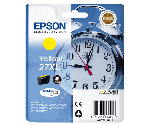 Tinteiro Original Epson T2714 / 27 XL Amarelo 10.4ml
